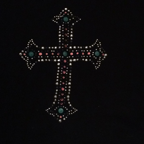 Black tank top with jewels - Picture 2 of 2